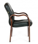 Кресло для посетителя CHAIRMAN 658 кожа-дерево